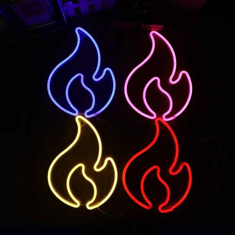 Neon Flame Sign