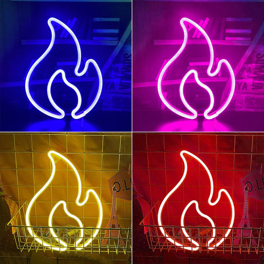 Neon Flame Sign