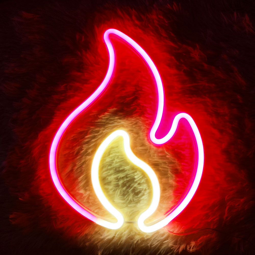 Neon Flame Sign